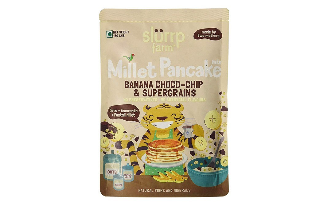 Slurrp Farm Millet Pancake Mix, Banana Choco-Chip & Supergrains   Pack  150 grams